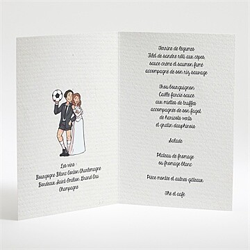 Menu mariage a vos crampons de football ! - Menu ouvert