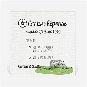 Carton réponse mariage a vos crampons de football !