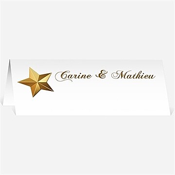 Marque-place mariage imitation cadre or
