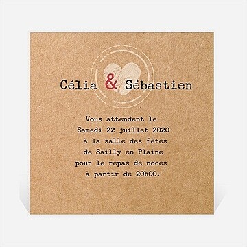 Carton d'invitation mariage l'instant magique