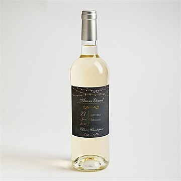 Etiquette de bouteille mariage ardoise élégante et étiquettes - Mise en situation