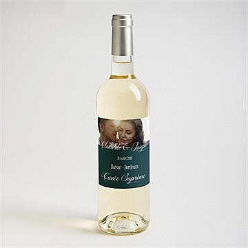 Etiquette de bouteille mariage harmonie - Mise en situation
