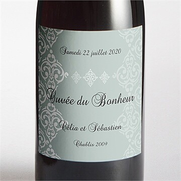 Etiquette de bouteille mariage simple et raffiné