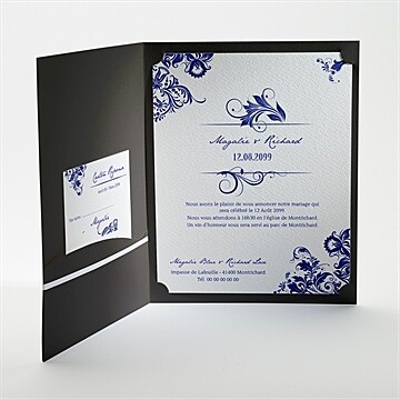 Faire-part mariage faïence et porcelaine - Intérieur de la pochette