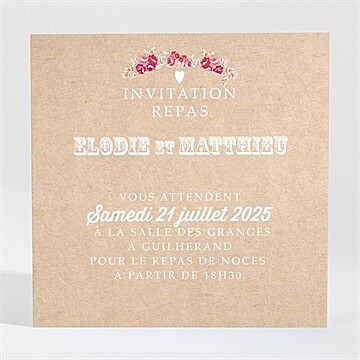 Carton d'invitation mariage réf. N300974