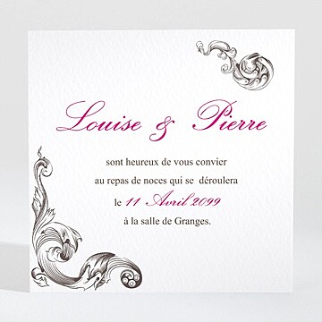 Carton d'invitation mariage réf. N300977