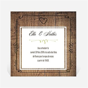 Carton d'invitation mariage réf. N300995