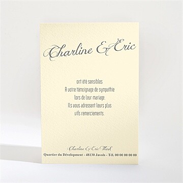 Remerciement mariage annonce en grande photo - Dos de la carte