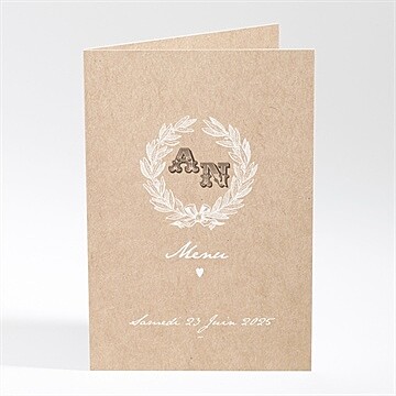 Menu mariage noir et kraft chic