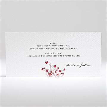Remerciement mariage kraft et orange - Dos de la carte