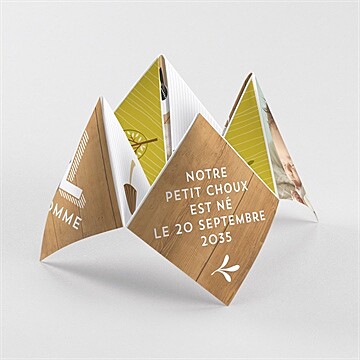 Faire-part naissance touche de bois originale