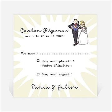 Carton réponse mariage réf. N3001114