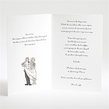 Menu mariage mariage original en humour - Menu ouvert