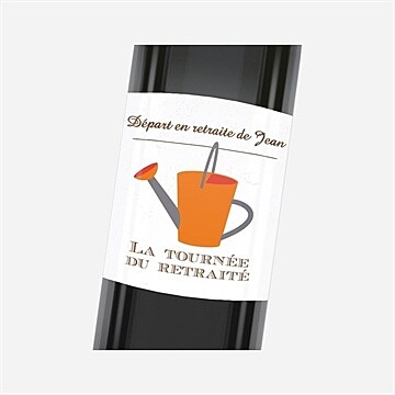 Etiquette de bouteille départ retraite loisirs et jardinage