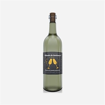 Etiquette de bouteille départ retraite trinquons mes amis ! - Mise en situation