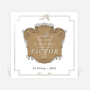 Etiquette de bouteille départ retraite original et vintage - Etiquette seule
