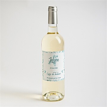 Etiquette de bouteille baptême liberty en rond - Mise en situation