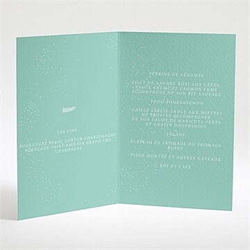Menu mariage papillons et printemps - Menu ouvert