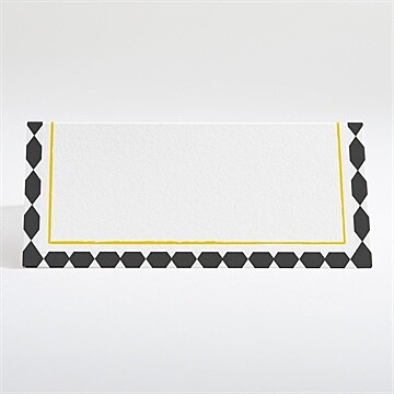 Marque-place mariage damier geometrique - Dos du marque-place