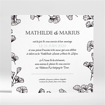 Faire-part mariage univers retro - Dos du faire-part