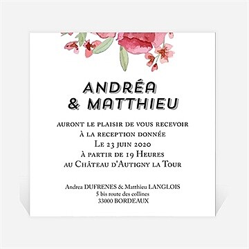 Carton d'invitation mariage réf. N3001279