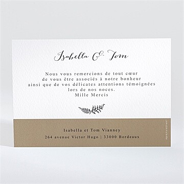 Remerciement mariage amour toujours - Dos de la carte