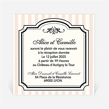 Carton d'invitation mariage réf. N3001322