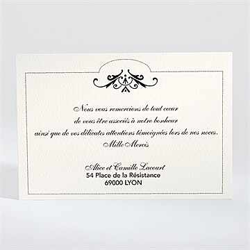 Remerciement mariage ambiance rétro - Dos du faire-part