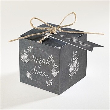 Boîte de dragées mariage ardoise originale