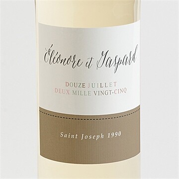 Etiquette de bouteille mariage kraft et ficelle