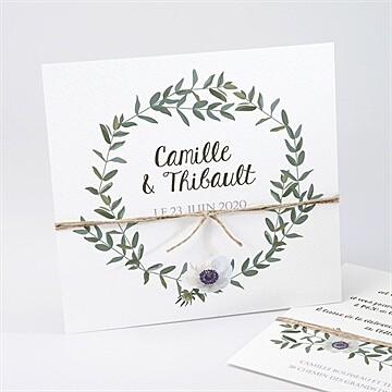 Faire-part mariage couronne d'olivier