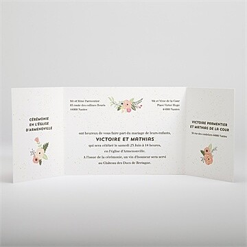 Faire-part mariage en tandem - Intérieur du faire-part