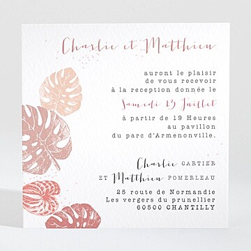 Carton d'invitation mariage réf. N3001362