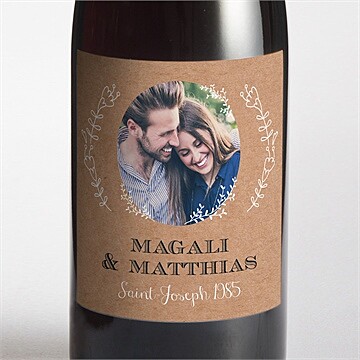 Etiquette de bouteille mariage kraft vintage étiquette