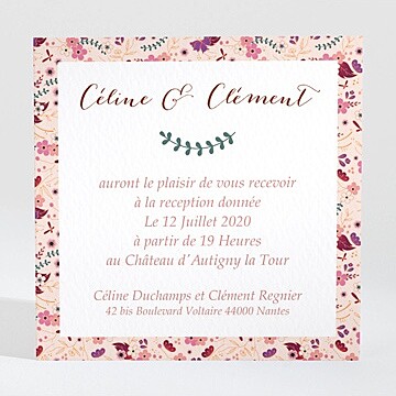 Carton d'invitation mariage réf. N3001390