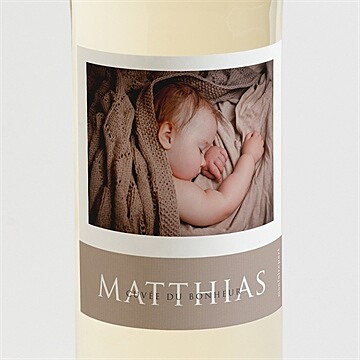 Etiquette de bouteille naissance 3 délicates photos