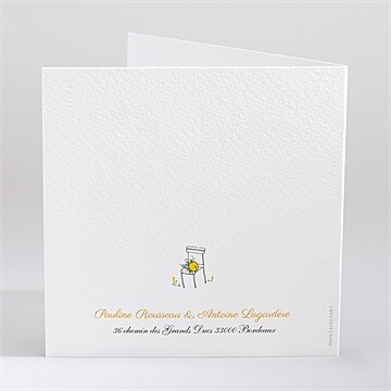 Faire-part mariage connivence - Dos du faire-part