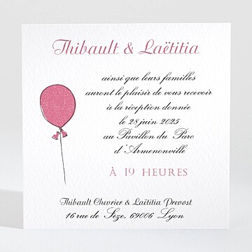 Carton d'invitation mariage nos 2 petits mariés