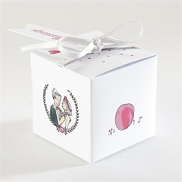 Boîte de dragées mariage nos 2 petits mariés - Dos de la boîte