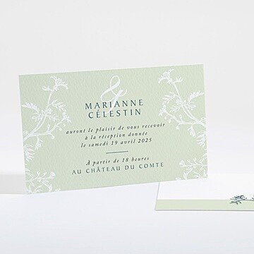 Carton d'invitation mariage gravure chic