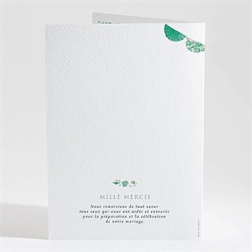 Livret de messe mariage vert et rose - Dos du livret