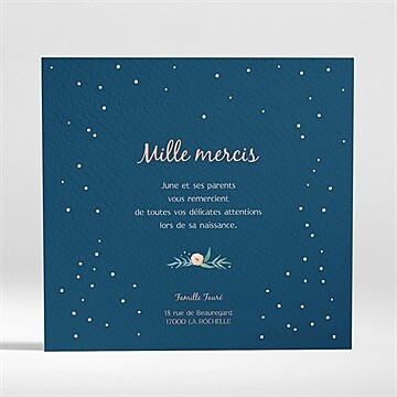 Remerciement naissance belle photo - Dos de la carte