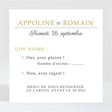 Carton réponse mariage doux plaisir