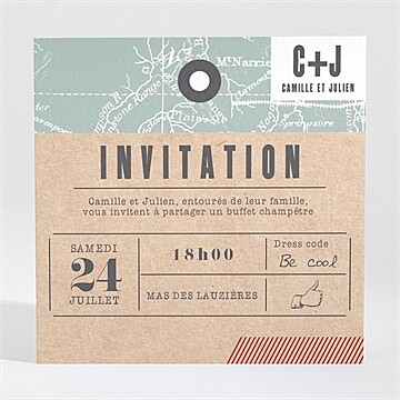 Carton d'invitation mariage réf. N3001478