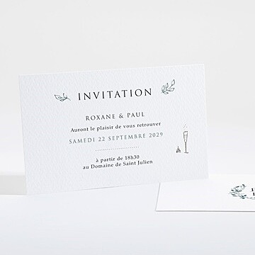Carton d'invitation mariage réf. N16105