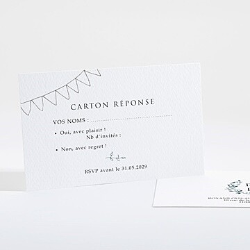 Carton réponse mariage belle couronne