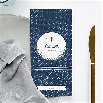 Menu baptême motifs et autres pois