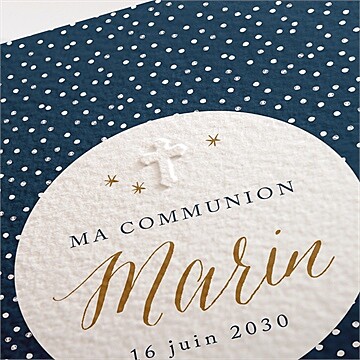 Faire-part communion relief - Détail du faire-part