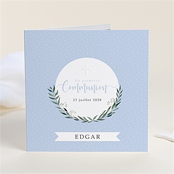 Faire-part communion doux flocons