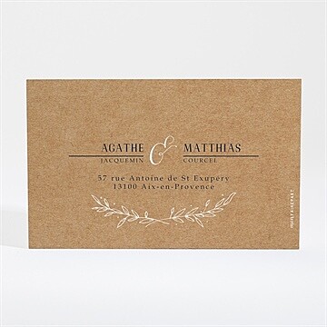 Carton réponse mariage kraft champêtre - Dos du carton